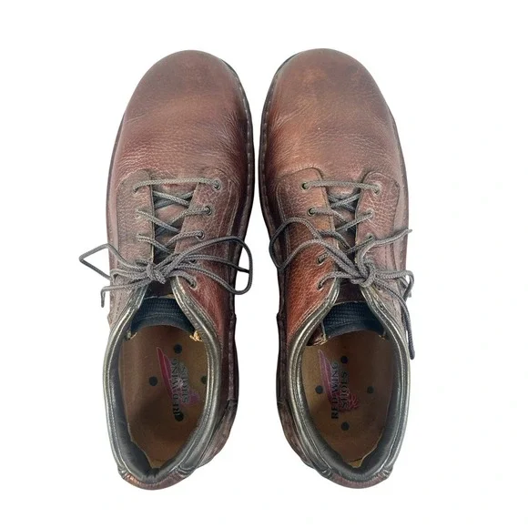 vtg Red Wing Shoes 8704 Safety Toe Oxfords Mens sz 10‎ Brown  display picture 3